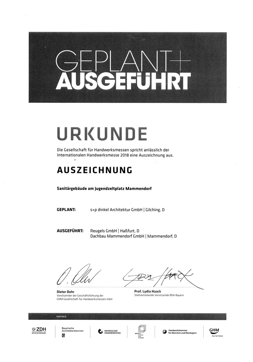 Auszeichnung bei „Geplant + Ausgeführt“ 2018